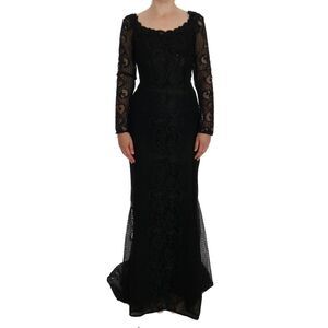 Dolce & Gabbana Black Floral Sheath Women's Dress